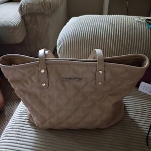 Michael Kors Beige Quilted Tote Bag